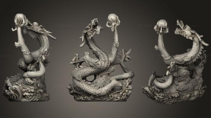 Статуэтки грифоны и драконы (Китайский дракон V3.2, STKG_0116) 3D модель для ЧПУ станка